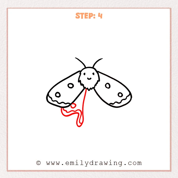 how to draw a luna moth - Step 4
